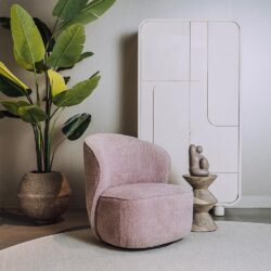 Belvi Fauteuil - fabric AJ3019-13 Old pink (draaibaar)