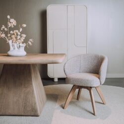 Brescia Armstoel - fabric Puente 09 light grey (draaibaar)