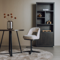 Caldes Barstoel - fabric Ted 24 off-white (draaibaar)