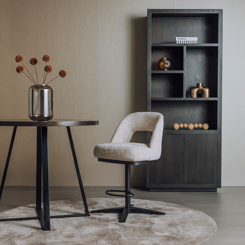 Caldes Barstoel - fabric Ted 24 off-white (draaibaar)