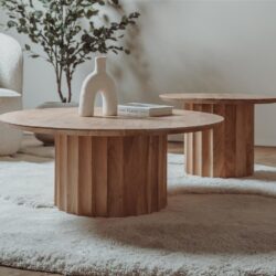 Crotone salontafel set rond 90ø vanaf boven Japandi stijl