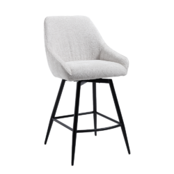 Detail van Trino barstoel met witte Trenza 04 stof