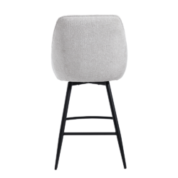 Trino barstoel met witte Trenza 04 stof vanuit een andere hoek