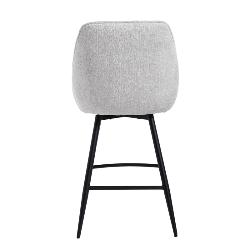 Trino barstoel met witte Trenza 04 stof vanuit een andere hoek