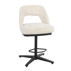 Detail van witte stof op Caldes draaibaar barstool