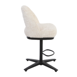 Caldes draaibaar barstool in interieur met witte stof en zwarte frame