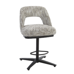 Detail van Caldes barstool in grijs-wit Ted 8 stof, tekstuur en patronen