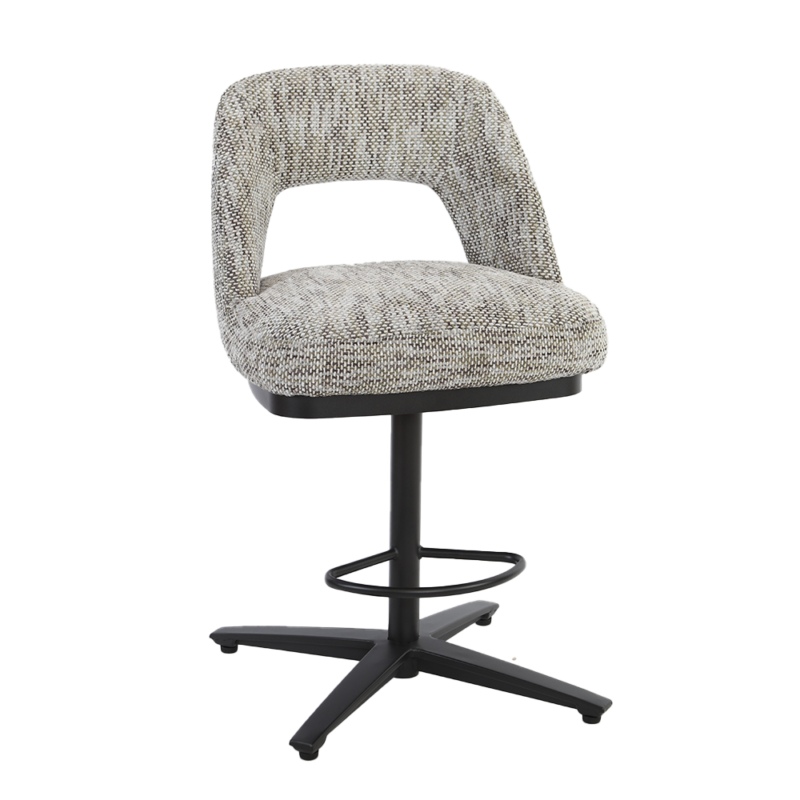 Detail van Caldes barstool in grijs-wit Ted 8 stof, tekstuur en patronen