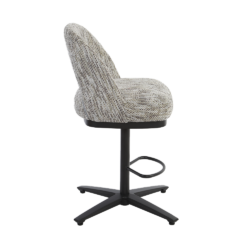Caldes barstool in grijs-wit Ted 8 stof in interieur, landelijk modern stijl