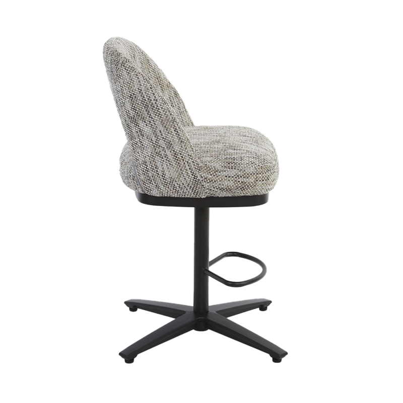 Caldes barstool in grijs-wit Ted 8 stof in interieur, landelijk modern stijl