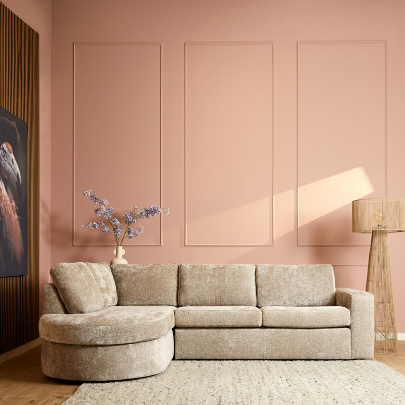 Detail van de afgeronde hoek van de MySofa Alma