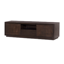 Detail van de Mincio TV-meubel in bruin, espresso kleurtint