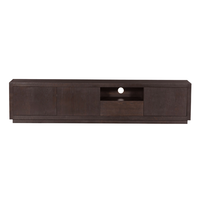 Textuur Mincio TV-meubel, espresso houten oppervlak, landelijk modern stijl