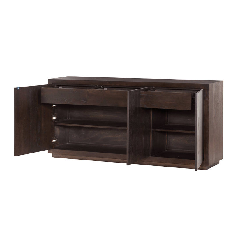 Textuur van het Mincio dressoir in bruin eikenhout