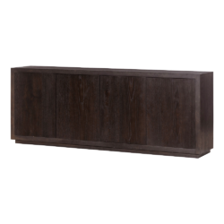 Detail van de deuren van de Mincio dressoir in bruin