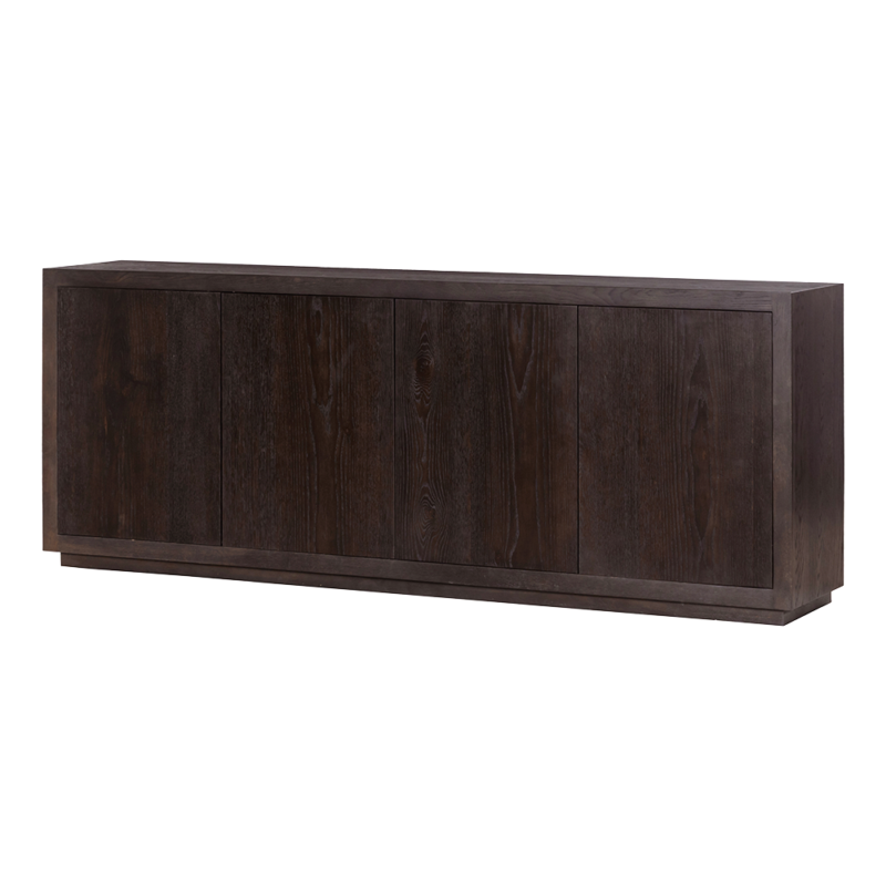 Detail van de deuren van de Mincio dressoir in bruin