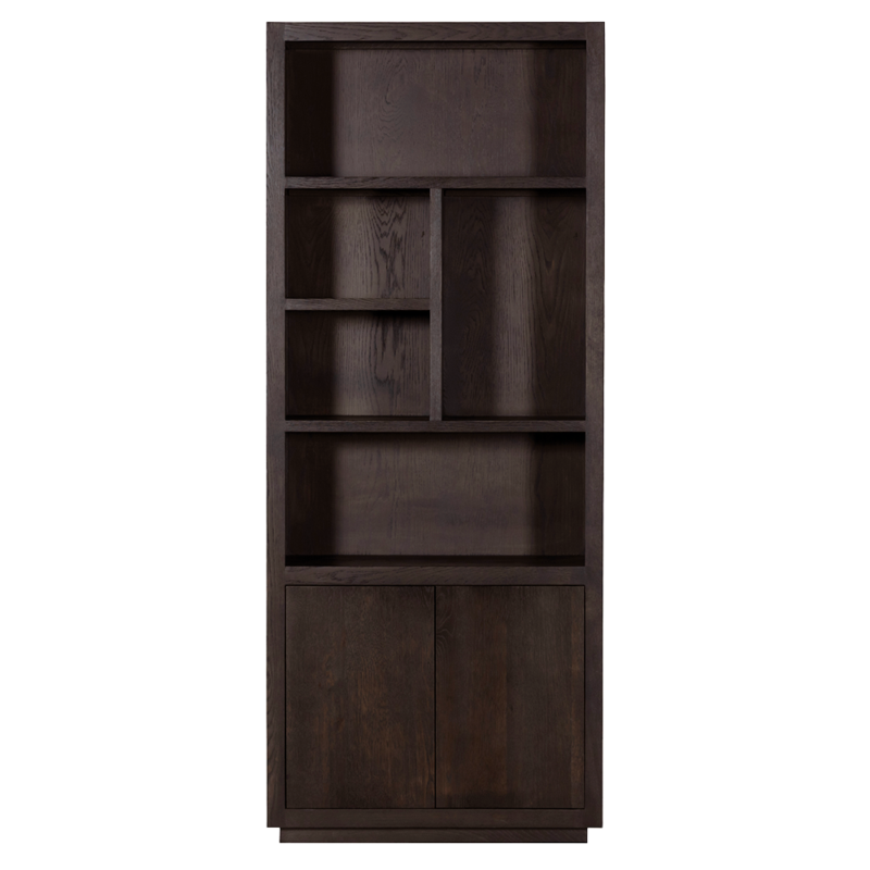 Mincio opbergkast 90 cm in interieur, landelijk modern, bruin, oak veneer espresso