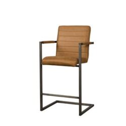 Detail Rocca barstool Bull cognac metaal finish