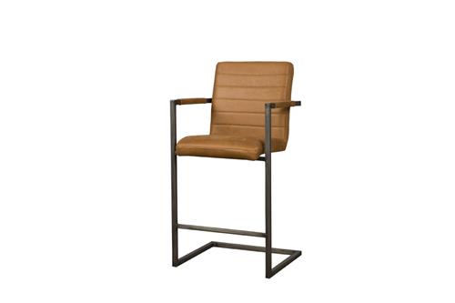 Detail Rocca barstool Bull cognac metaal finish