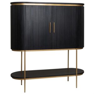 Rivello Barkast 135 cm, hotelstijl, zwart, mango black olive & brass