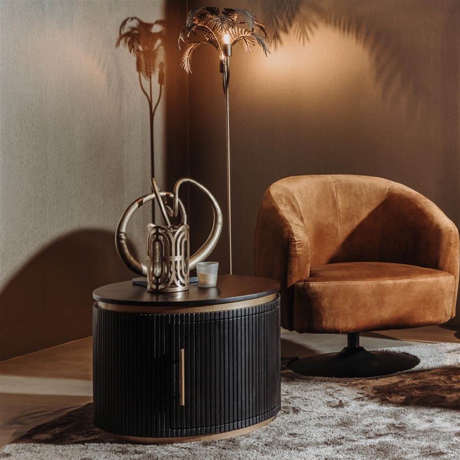 Detail van de Rivello salontafel, zwart, hotelchique stijl