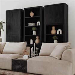 Detail van de boekenkast, zwart, textuur