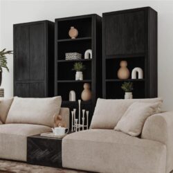 Detail van de Tenna opbergkast 80 cm, zwarte handgreep