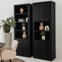 Tenna opbergkast 80 cm in een interieur, zwarte kast