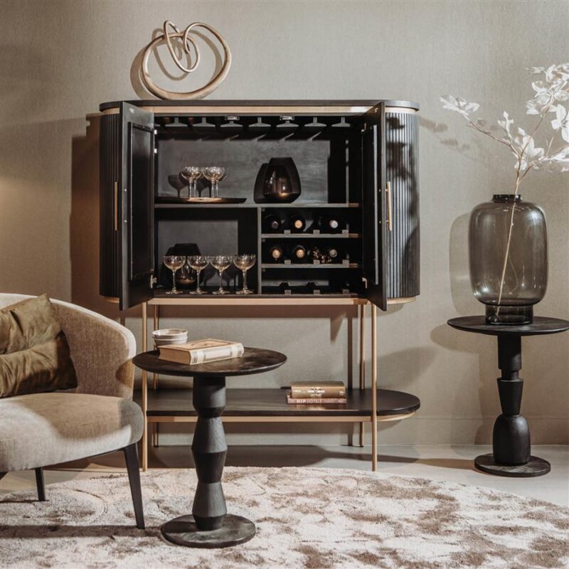 Detail van de Rivello Barkast 135 cm, zwart