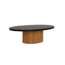 Detail ovaal salontafel palazzo landelijk modern natuurlijk hout