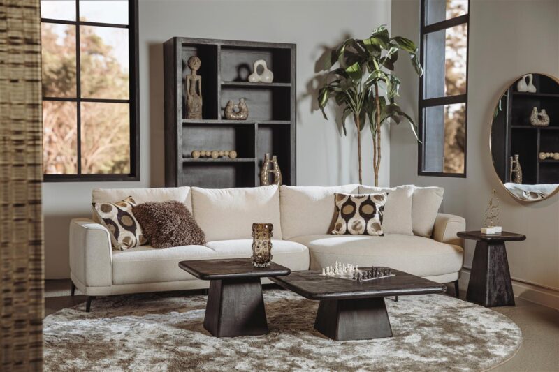 Textuur van het materiaal van Prescot 2 5-AL + Chaise R, Sahara 120 sand