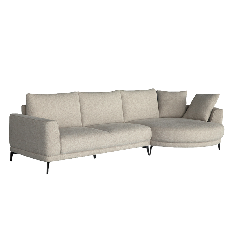 Perspectief van Prescot 2 5-AL + Chaise R, Sahara 120 sand vanaf boven