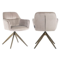 Eetkamerstoel Aline khaki velvet swivel fire retardant