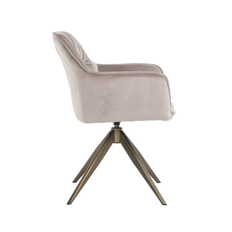 Eetkamerstoel Aline khaki velvet swivel fire retardant