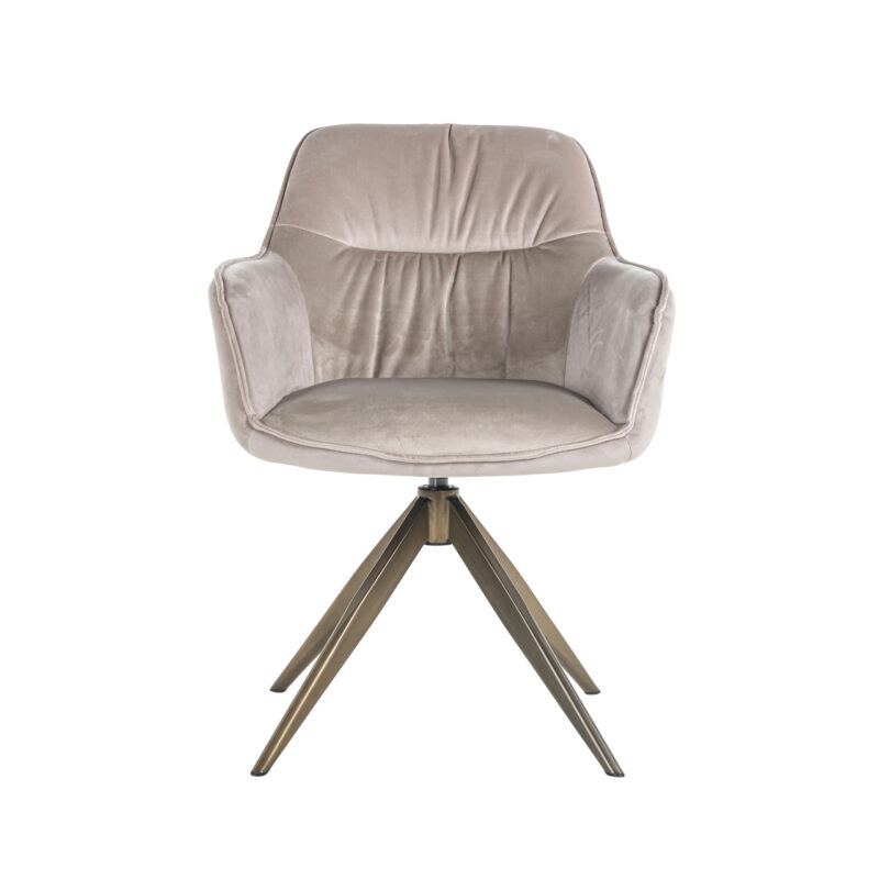 Eetkamerstoel Aline khaki velvet swivel fire retardant