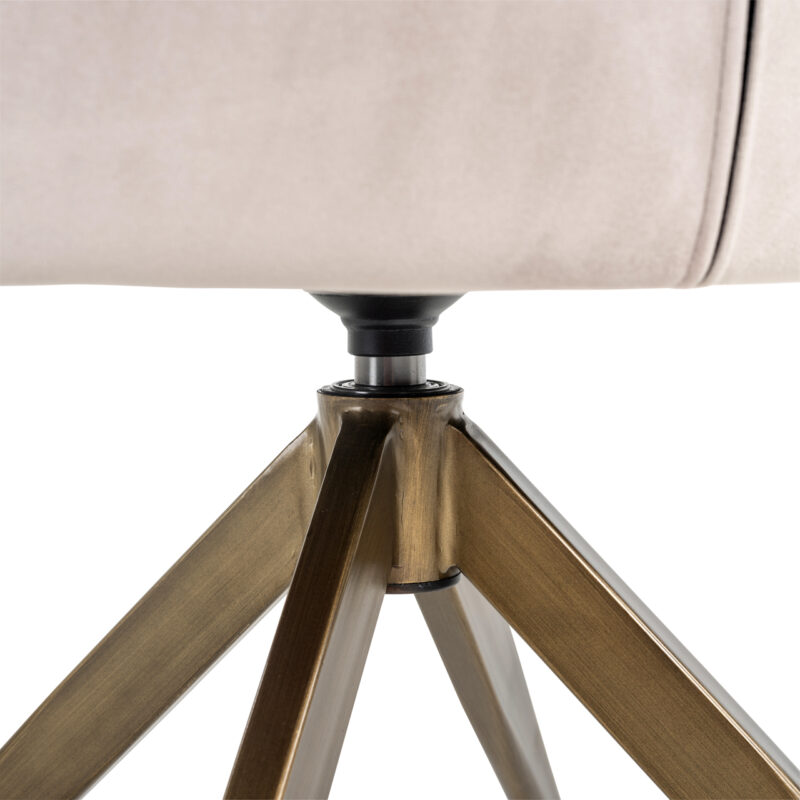 Eetkamerstoel Aline khaki velvet swivel fire retardant