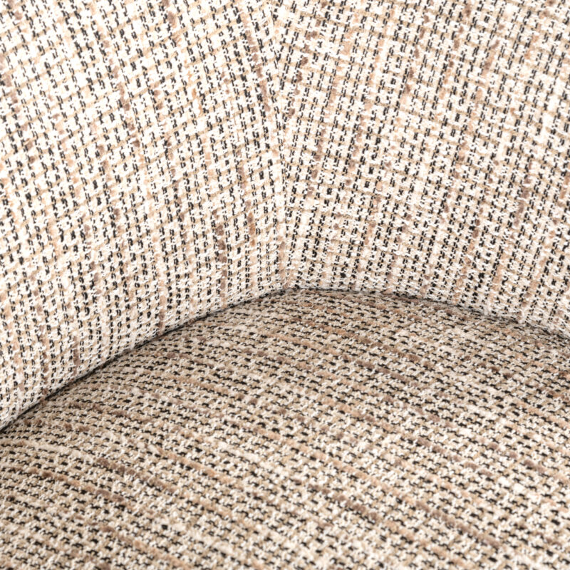 Lounge stoel Venus trendy nature, detail poten, zwarte afwerking