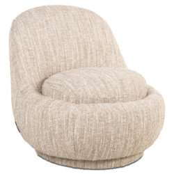 Rugleuning lounge stoel Arlanda beige angora, afgerond en comfortabel