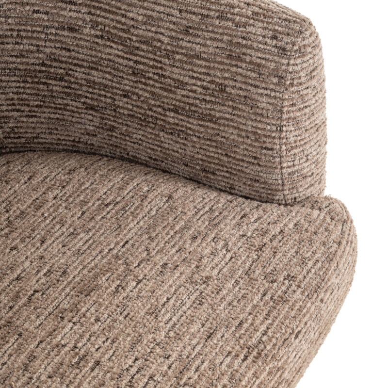 Eetkamerstoel Quiriro van achter, bruin, handgemaakt