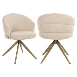 Detail armleuning eetkamerstoel Zendaya biscotti