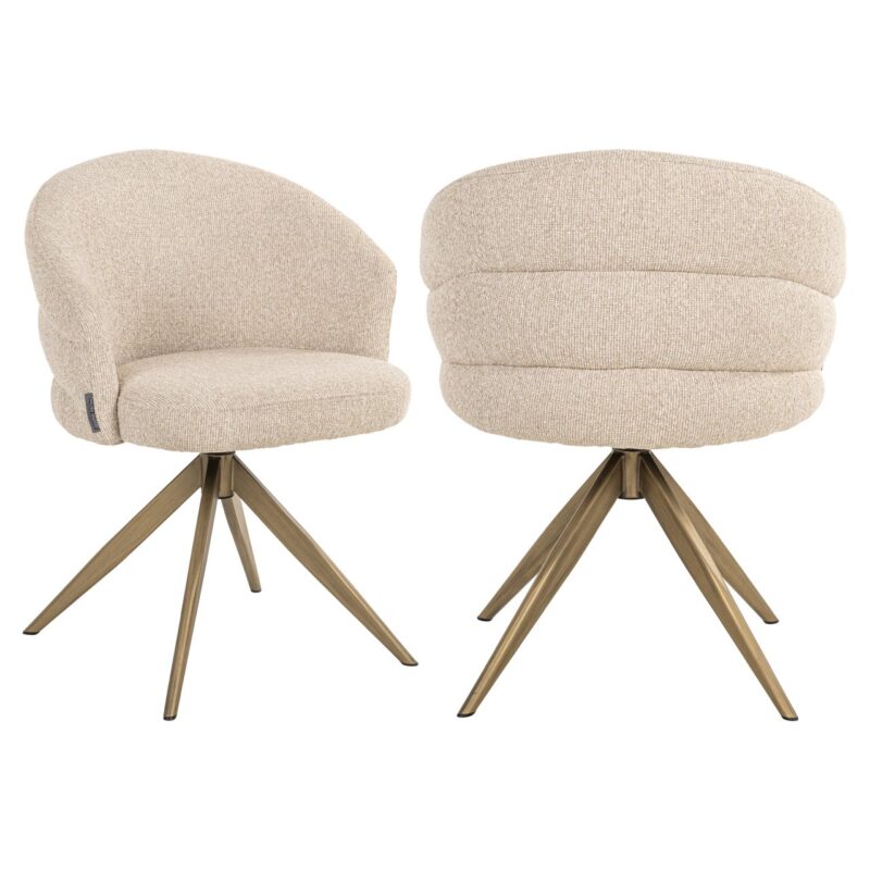 Detail armleuning eetkamerstoel Zendaya biscotti