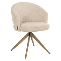 Textuur fire retardant stof eetkamerstoel Zendaya biscotti