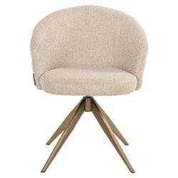 Eetkamerstoel Zendaya biscotti met goudkleurig accent