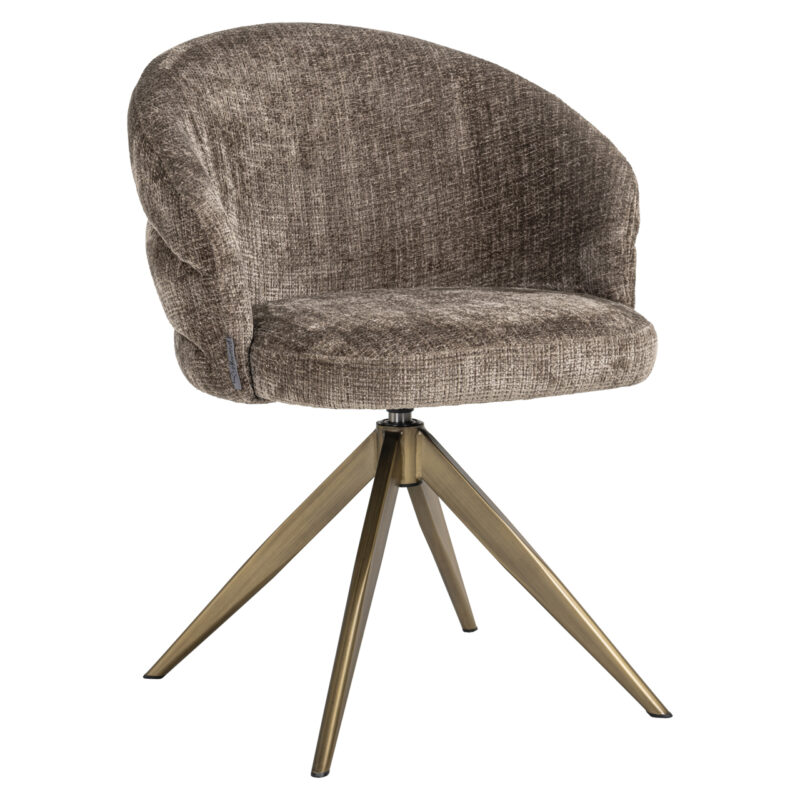 Textuur stof eetkamerstoel Zendaya niagara stone swivel