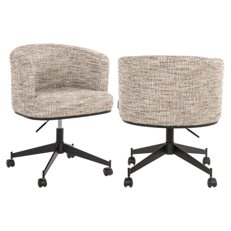Eetkamerstoel Rochenne trendy nature swivel on wheels