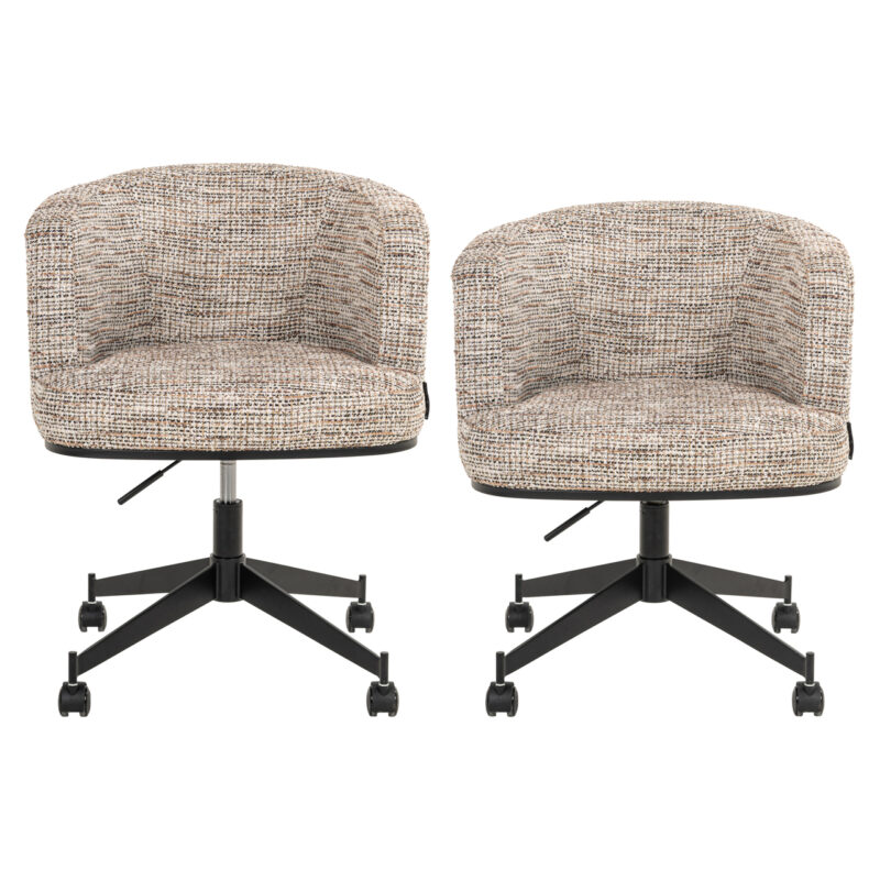 Eetkamerstoel Rochenne trendy nature swivel on wheels