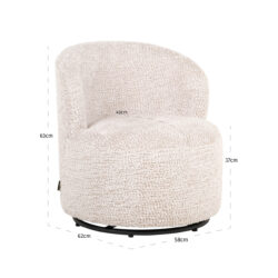 Lounge stoel Jackie lovely cream swivel kids