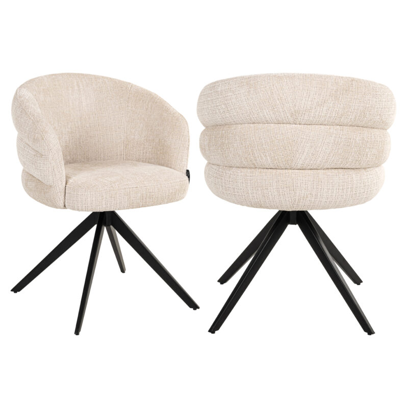 Eetkamerstoel Serenity niagara beige swivel fire retardant