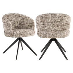 Detail eetkamerstoel Serenity brown omara stof