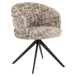 Textuur eetkamerstoel Serenity brown omara stof